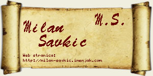 Milan Savkić vizit kartica